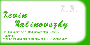 kevin malinovszky business card
